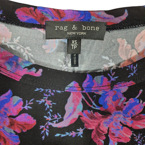 Rag & Bone Jersey Black Floral Sabeen Size XS Top