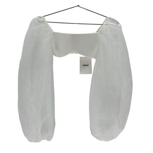 Nookie Sheer White Illusion Crop Top Size XS
