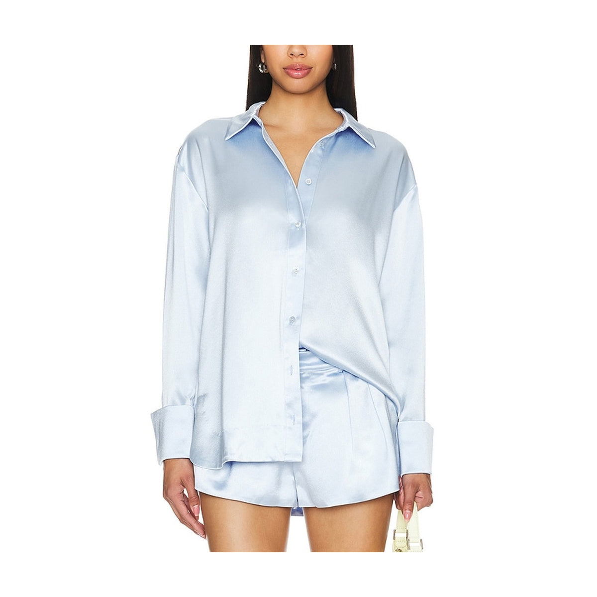 Ser.o.ya Satin Blue Zucker Shirt Size S