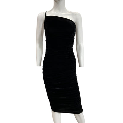 Lovers And Friends Velvet Black Milwood Midi Dress Size XS NWT