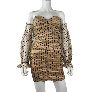 Majorelle Sheer Brown Secrets Mini Dress Size XS