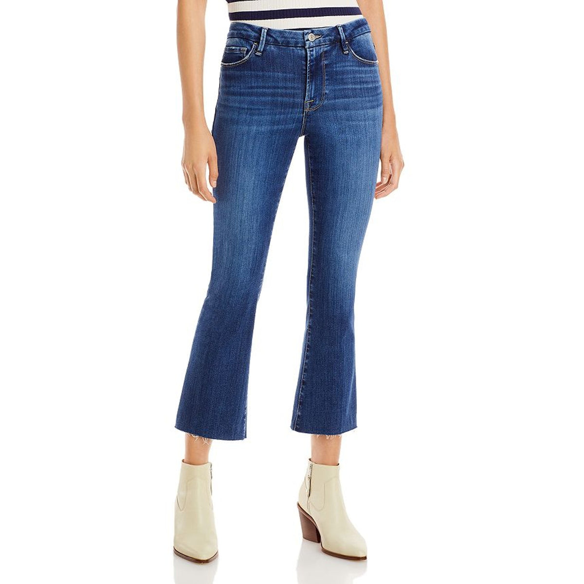 Frame 'Le' Blue Cotton Cropped Mini Mid Rise Bootcut Denim Jean Size 24