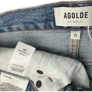 Agolde Distressed Blue Cutoff Rumi Denim Shorts Size 25