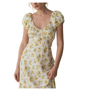 DÔEN 'Florencia' Yellow Silk Dress Size S
