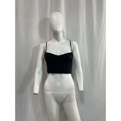 Helsa 'Stretch' Black Cotton Sateen Bustier Size S