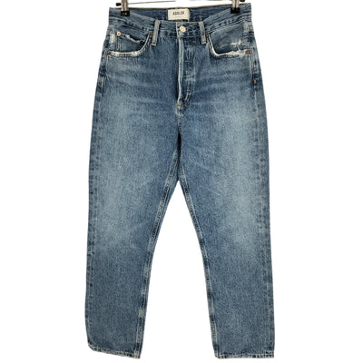 Agolde Classic Blue Riley Straight Cropped Denim Jeans Size 26