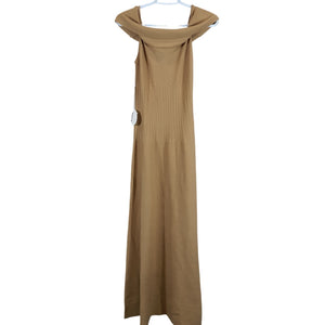 Staud Knitted Tan Artistry Maxi Size M Dress NWT
