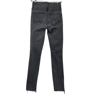 Mother High Rise Black Pixie Ankle Fray Denim Jeans Size 23