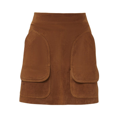 Veronica Beard Suede Brown Norwood Mini Skirt Size 12