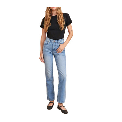 La Ligne 'Molly' Blue Cotton High-Rise Straight Denim Jean Size 23