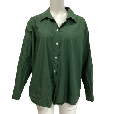 Madewell Relaxed Deep Forest Green Poplin Button-Down Shirt Size Xx-Large