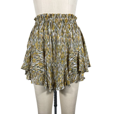 Isabel Marant Ruffled Khaki Sornel Shorts Size FR 34 / US 2