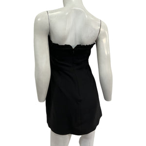 Majorelle Buttoned Black Brooke Mini Dress Size M