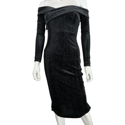 Michael Costello Elegant Black Hana Midi Dress Size XS NWT