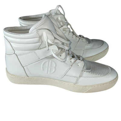Anine Bing Sporty White Hayden High Top Sneakers Size 39 EU / 9 US