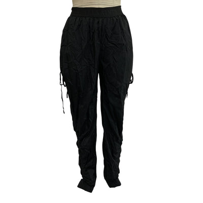 Allsaints Oversized Black Aura Drawcord Pants Size 4