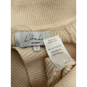 L'Academie Ribbed Cream Harvey Pullover Sweater Size S