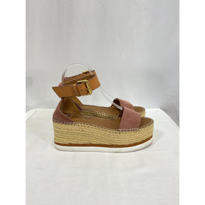 See By Chloé 'Glyn' Pink Leather  Platform Sandal Size 6