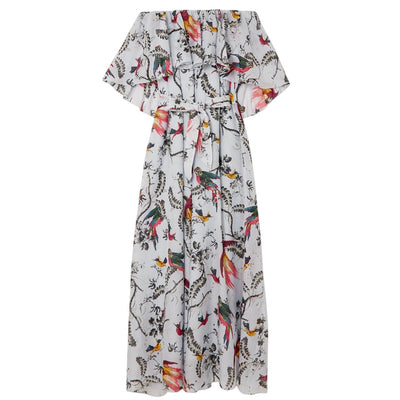 Erdem Printed Light Blue Algarve Maxi Dress Size 6 NWT