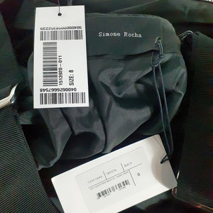 Simone Rocha Gathered Black Taffeta Mini Size 4 US / UK 8 Dress NWT
