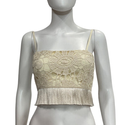 Patbo Fringed Wheat Cami Top Size L NWT