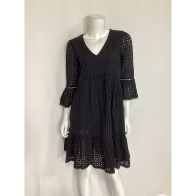 Hatch Bell Sleeve 'Eyelet' Black Mini Dress Size XS - NWT