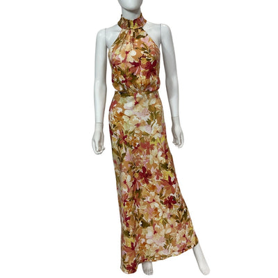 Significant Other Elegant Watercolor Floral Lapis Maxi Dress Size Aus 14 / US 10