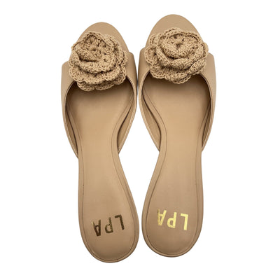 Lpa Floral Beige Rosette Mule Sandals Size 9