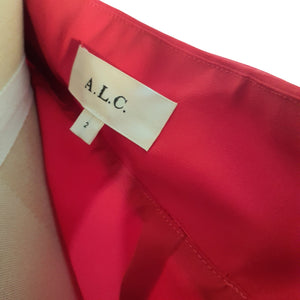 A.L.C. Pleated Red Everly Size 2 Dress