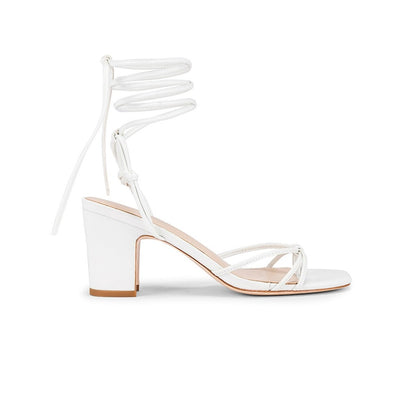 Lpa Lace Up White Nicolo Heels Size 6