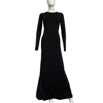 Maygel Coronel Elegant Black Heliconia Maxi Dress Size OS