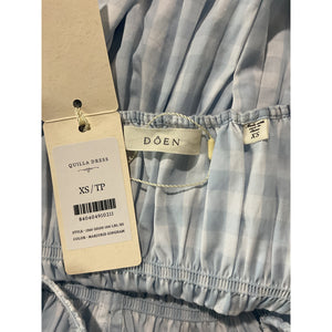 Dôen Smocked Marjorie Gingham Quilla Size XS Cotton Dress NWT
