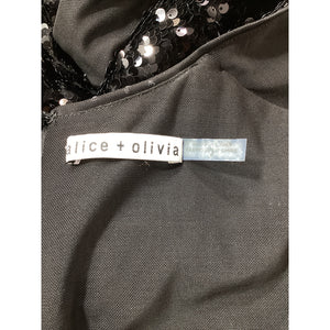 Alice + Olivia Sequined Black Delora Mini Dress Size 2
