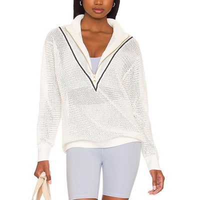 Varley Textured White Calva Half Zip Sweater Size S