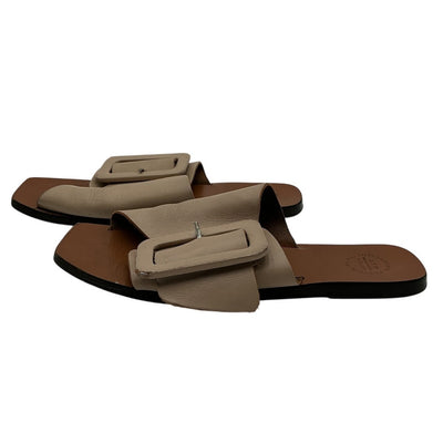 Atp Atelier Leather Beige And Coffee Ceci Slides Size 38 EU / US 8