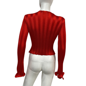 Simkhai Ribbed Red Carys Mock Neck Top Size 0