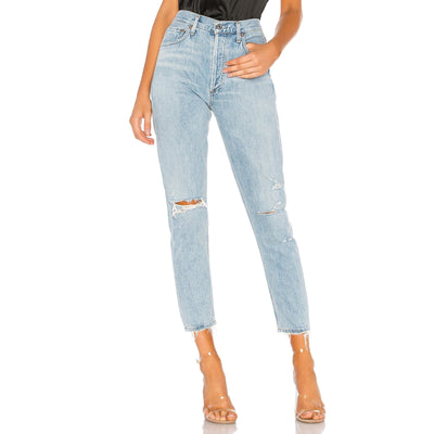 Agolde Distressed Blue Jamie High Rise Denim Jeans Size 28