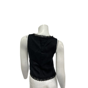 Reformation 'Rosalie' Black Linen Top Size 0