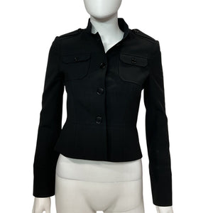 Theory Tailored Black Wool Blend Jacket Size 0
