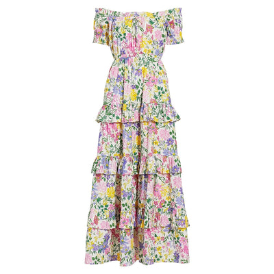 Astr The Label Floral White Viona Maxi Dress Size L