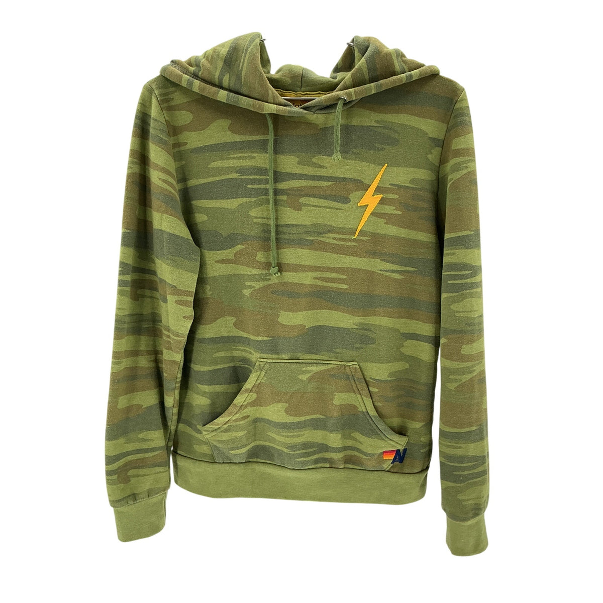 Aviator Nation 'Bolt' Green Cotton Stitch Pullover Hoodie Size M