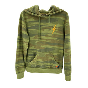 Aviator Nation 'Bolt' Green Cotton Stitch Pullover Hoodie Size M