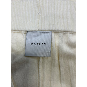 Varley 'Simeon' White Viscose Wide Rib Knit Trouser Size M