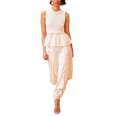 Ulla Johnson Knit Ivory Edda Knit Top Size S