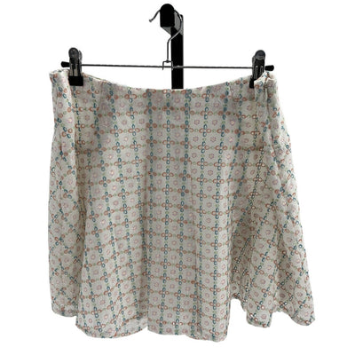 For Love And Lemons Embroidered White Multi Denise Mini Skirt Size L