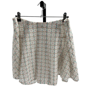 For Love And Lemons Embroidered White Multi Denise Mini Skirt Size L