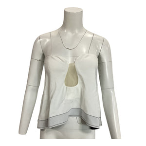 L'Academie Chic White Vera Top Size M NWT