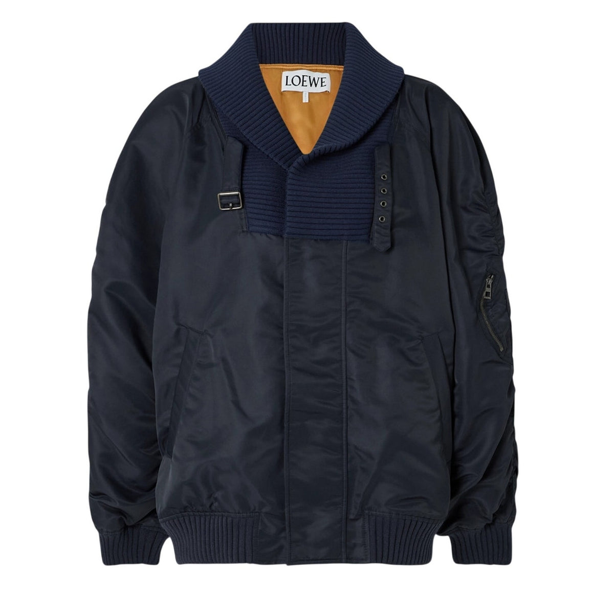 Loewe Oversized Navy Shell Bomber Jacket Size 36 EU / US 4