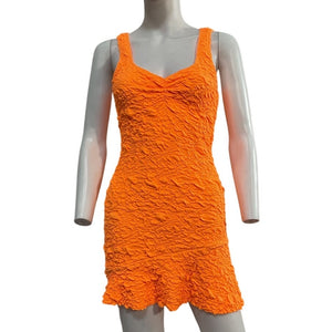 Loveshackfancy Smocked Neon Tangerine Bartlette Dress Size S