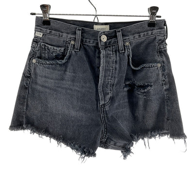 Citizens Of Humanity Distressed Black Cutoff Denim Shorts Size 23